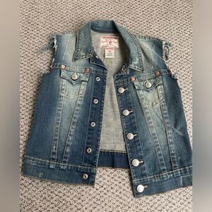Vintage never worn true religion cut off denim jacket
